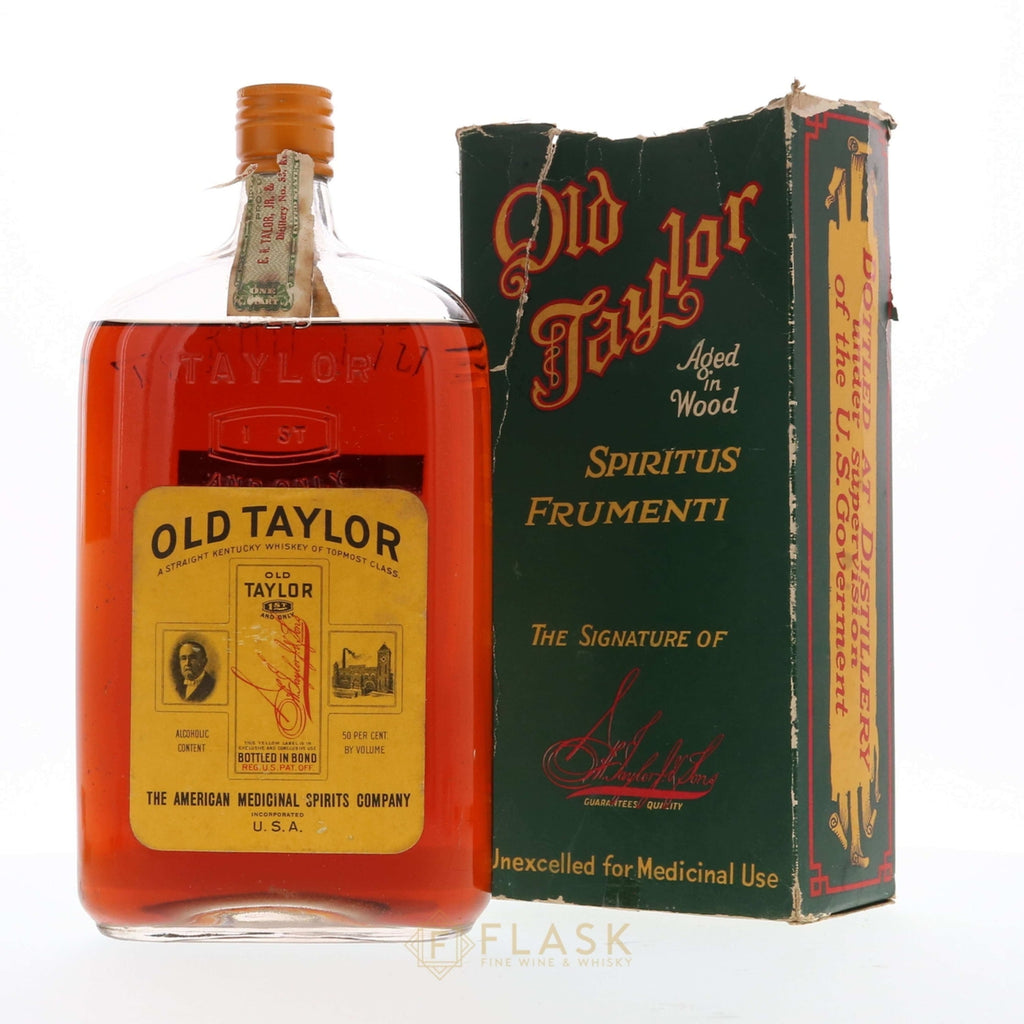 buy American Medicinal Spirits Company Old Taylor 1917 Quart Prohibition for De Zutter Service Corp high shoulder online at Flask Fine Wine