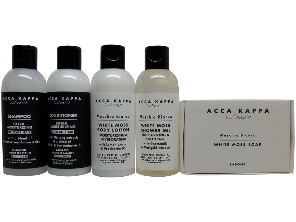 vægt svag Thorns Acca Kappa White Moss Travel Set Shampoo, Conditioner, Lotion, Shower –  Kings of Comfort
