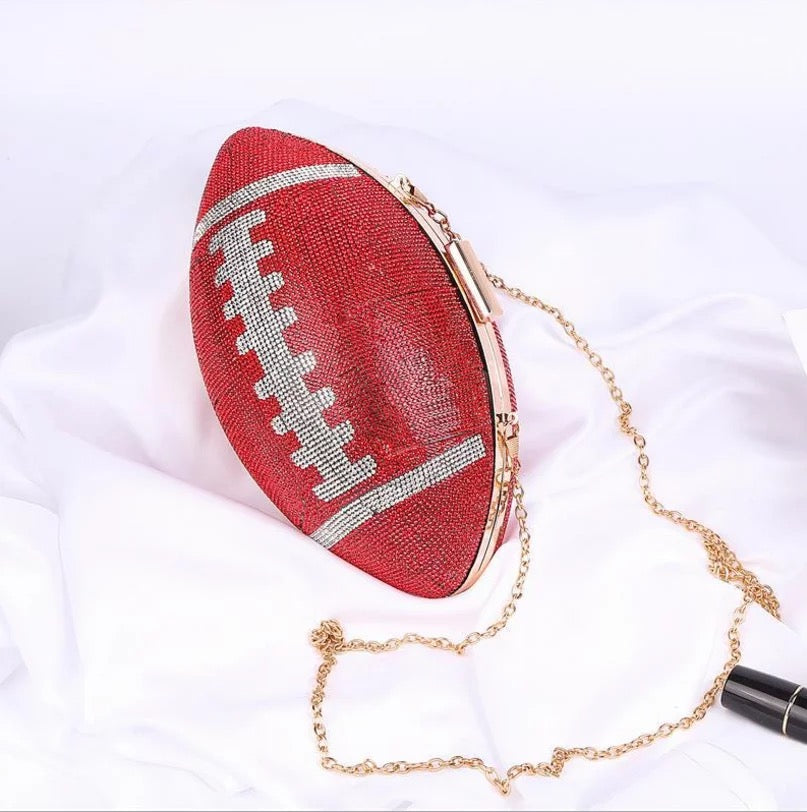 Red Football Rhinestone Purse(Bag) – Glamorous Chicks Headwraps