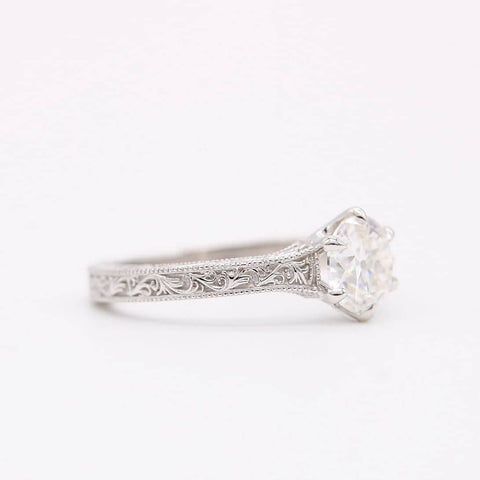 THE KATHLEEN RING IN WHITE GOLD AND MOISSANITE