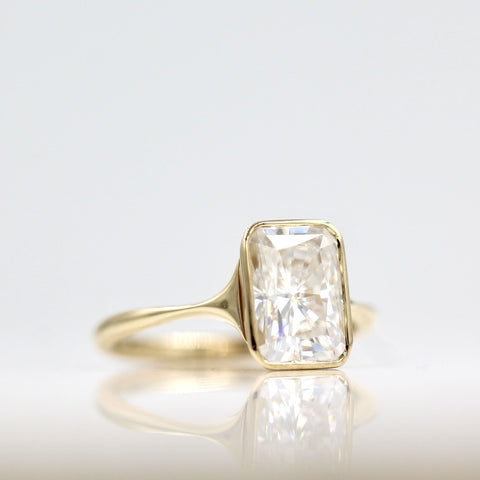 Close Up of Stevie Radiant Cut Diamond Ring