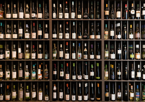 wall filled of variety of wines