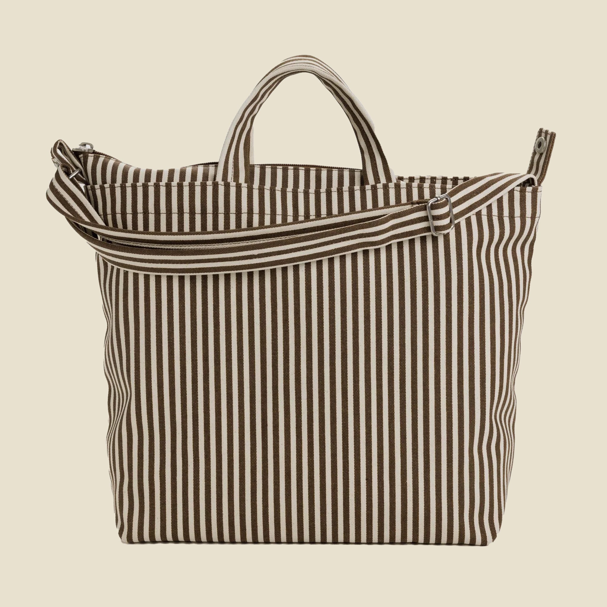 Horizontal Zip Duck Bag | Brown Stripe