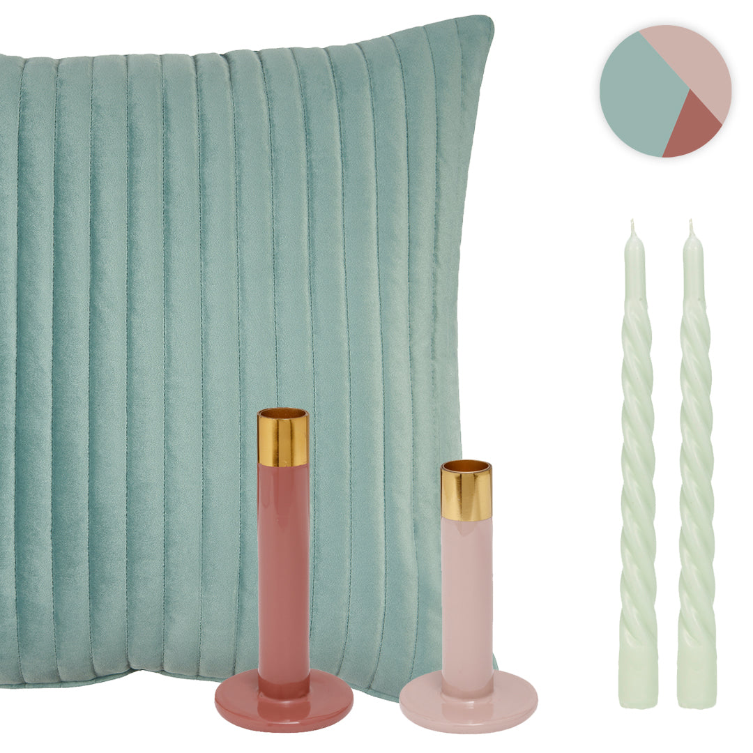 Cadeauset woonaccessoires mint, roze nude | Kussoo – Kussoo.nl