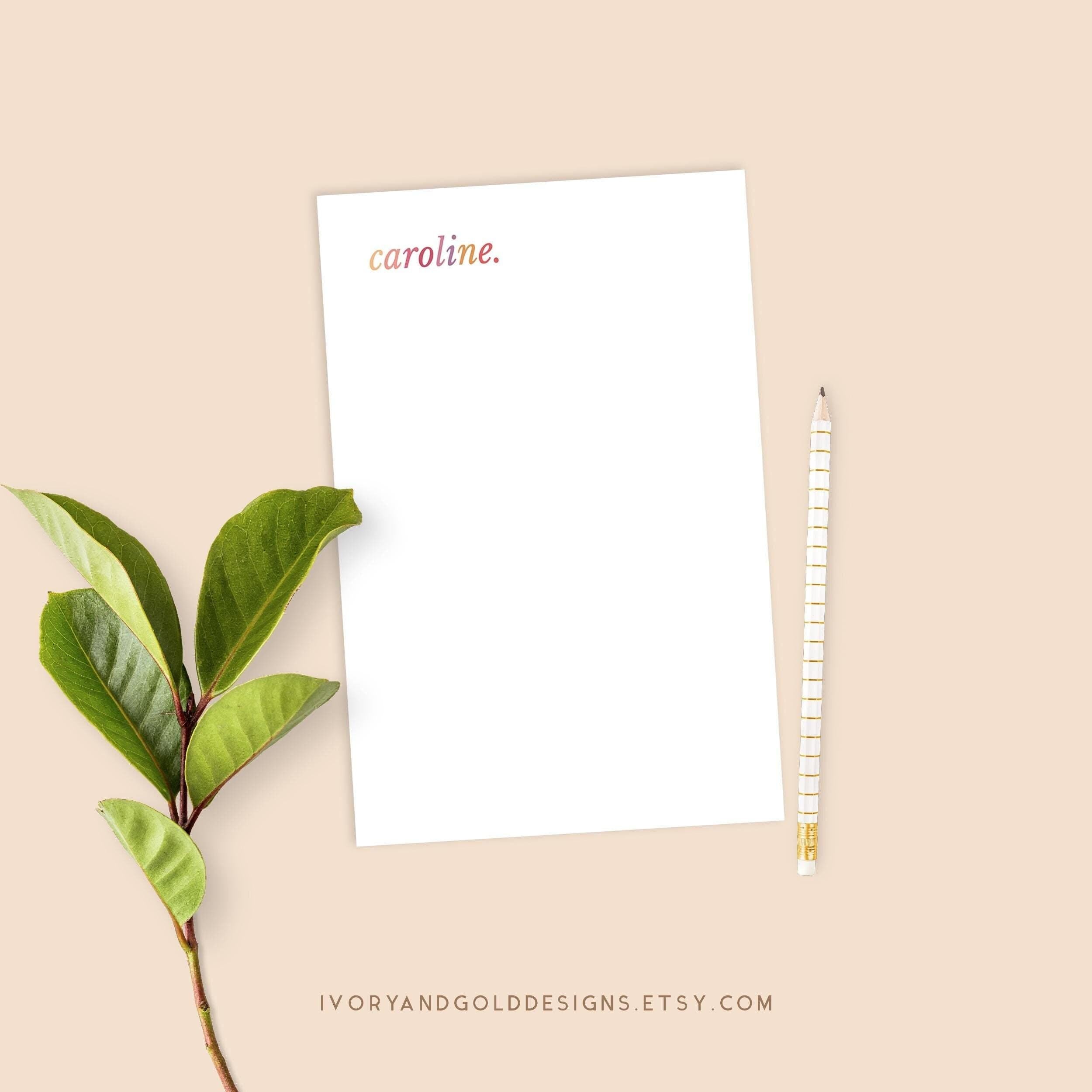 Personalized Bright First Name Notepad