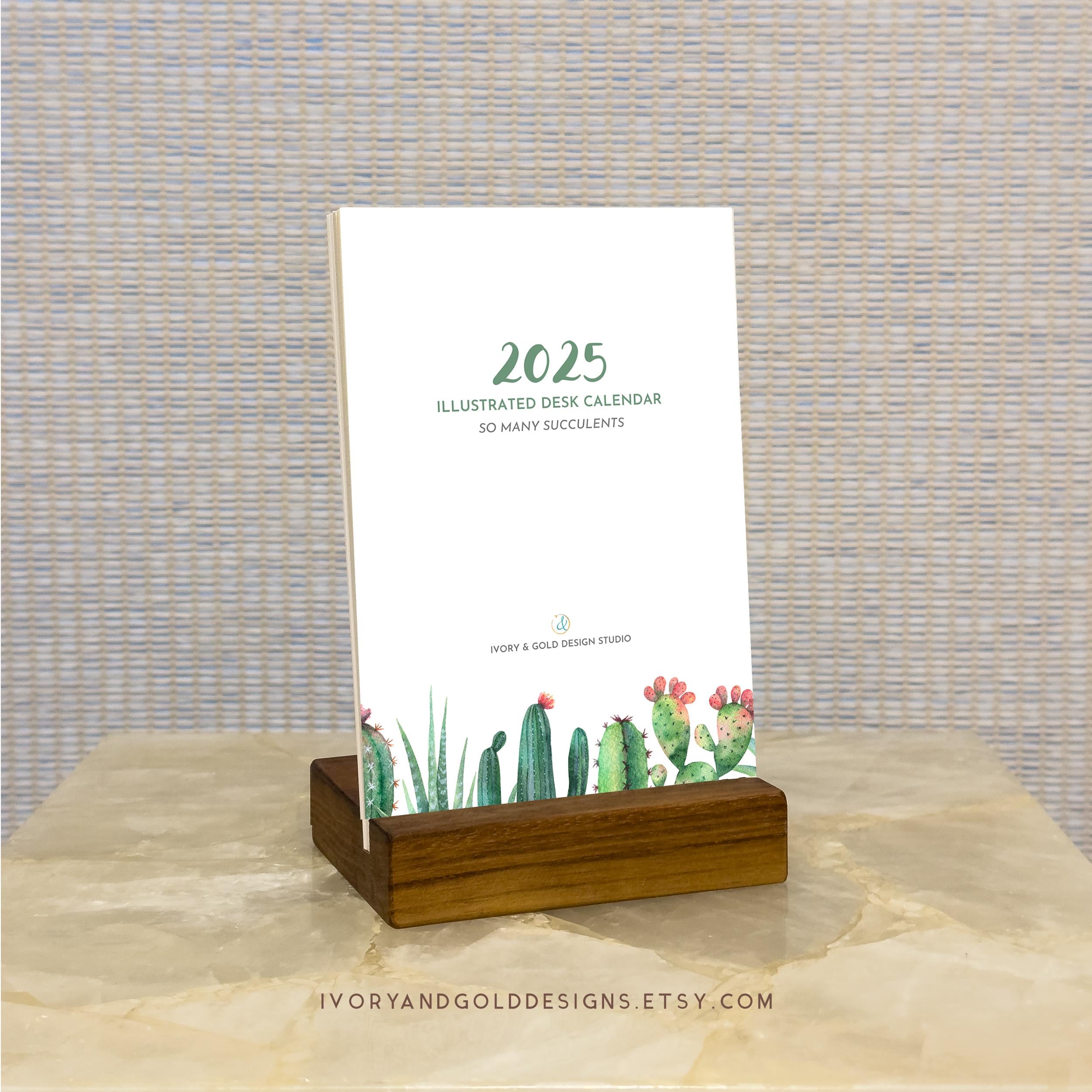 2025 Succulent Desk Calendar