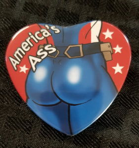 America's Ass heart button