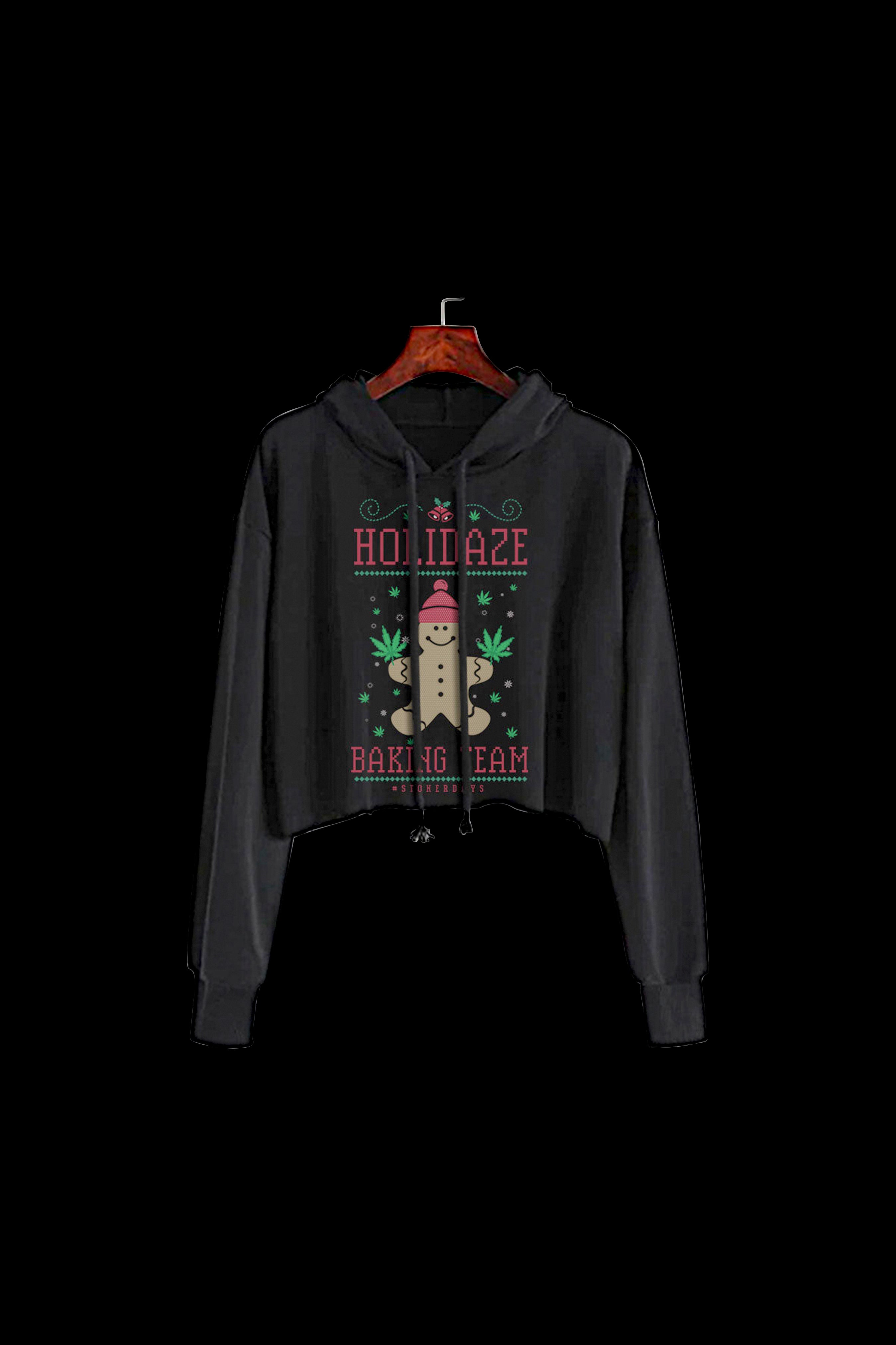 Image of StonerDays Holidaze Baking Team Crop Top Hoodie