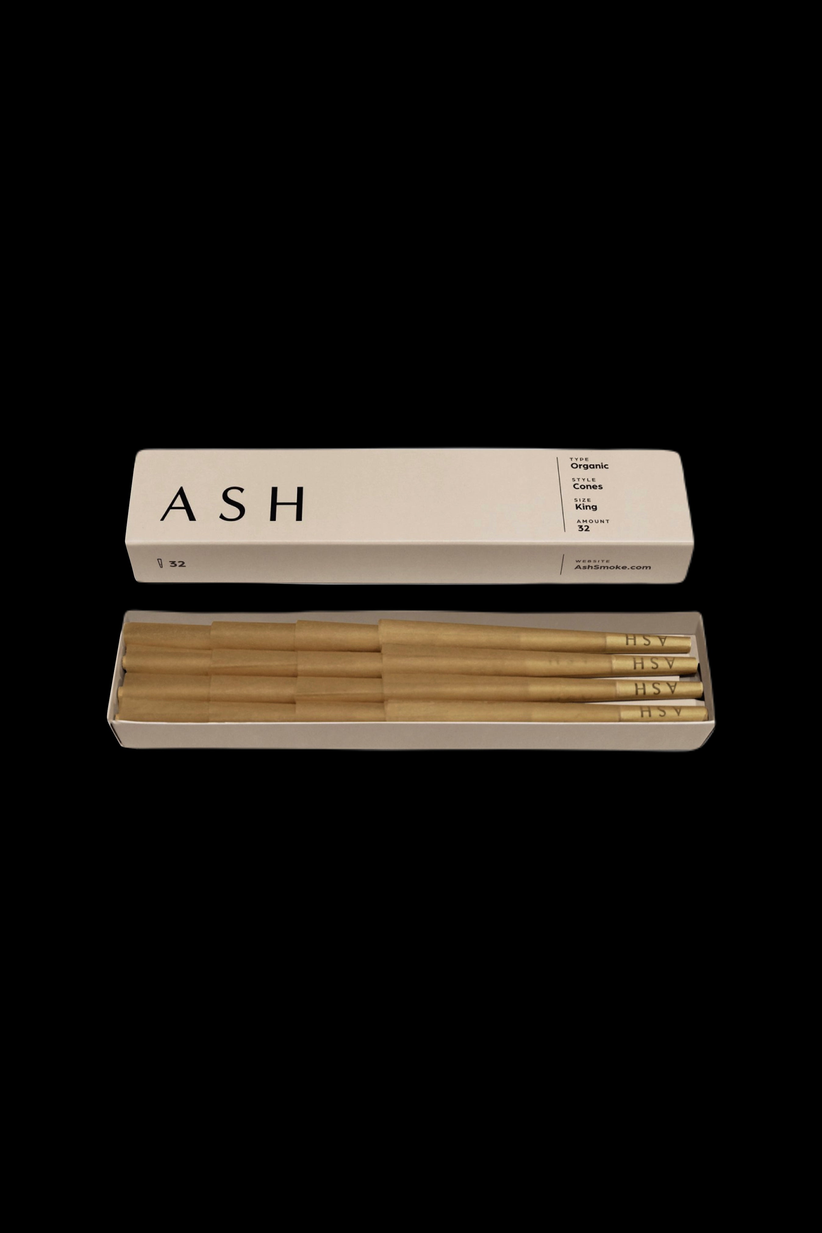 Image of Ash Organic Pre-rolled Cones - 32 Piece/Pack