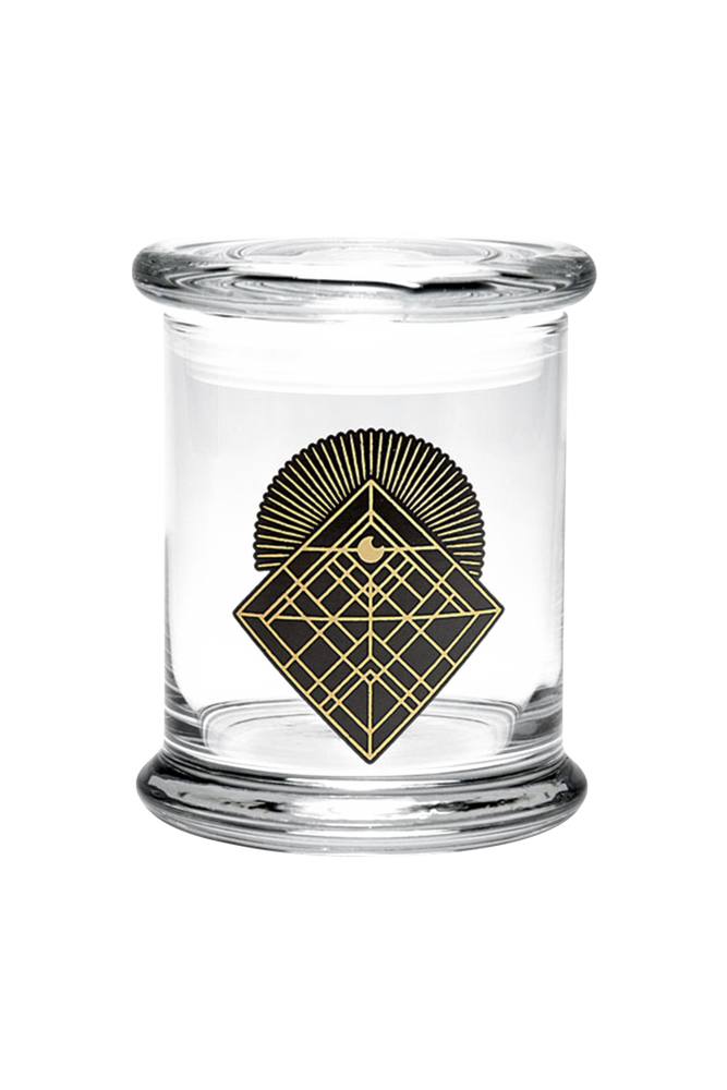 420 Science Geometric Pattern Glass Jar