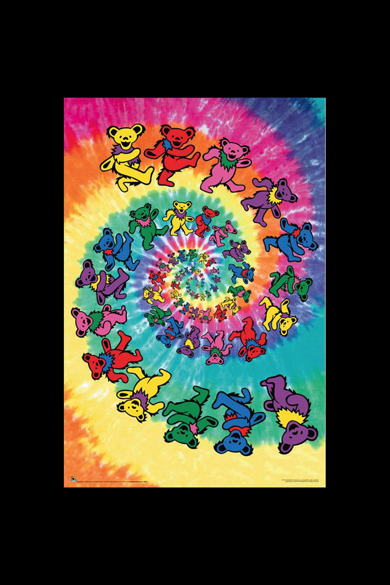 Grateful Dead Spiral Bears Poster