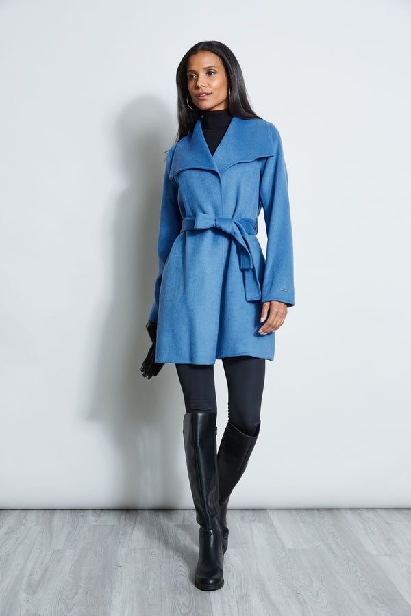 Belted Double Face Hooded Wrap Coat - Ready to Wear