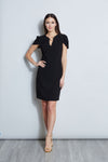 Short Keyhole Pleated Shift Sheath Sheath Dress