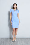 Keyhole Pleated Short Shift Sheath Sheath Dress