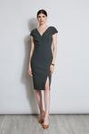 V-neck Sheath Slit Bodycon Dress/Sheath Dress