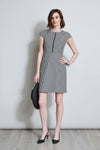 Checkered Gingham Plaid Print Short Sleeves Sleeves Front Zipper Dress