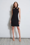 Mock Neck Sheath Sleeveless Cutout Sheath Dress