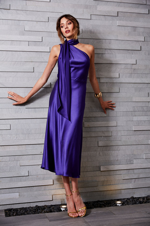 Draped Satin Shoulder Dress – Elie Tahari | Sommerkleider