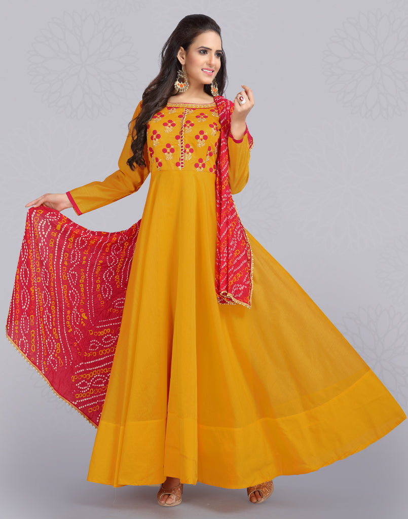 cotton anarkali salwar suit