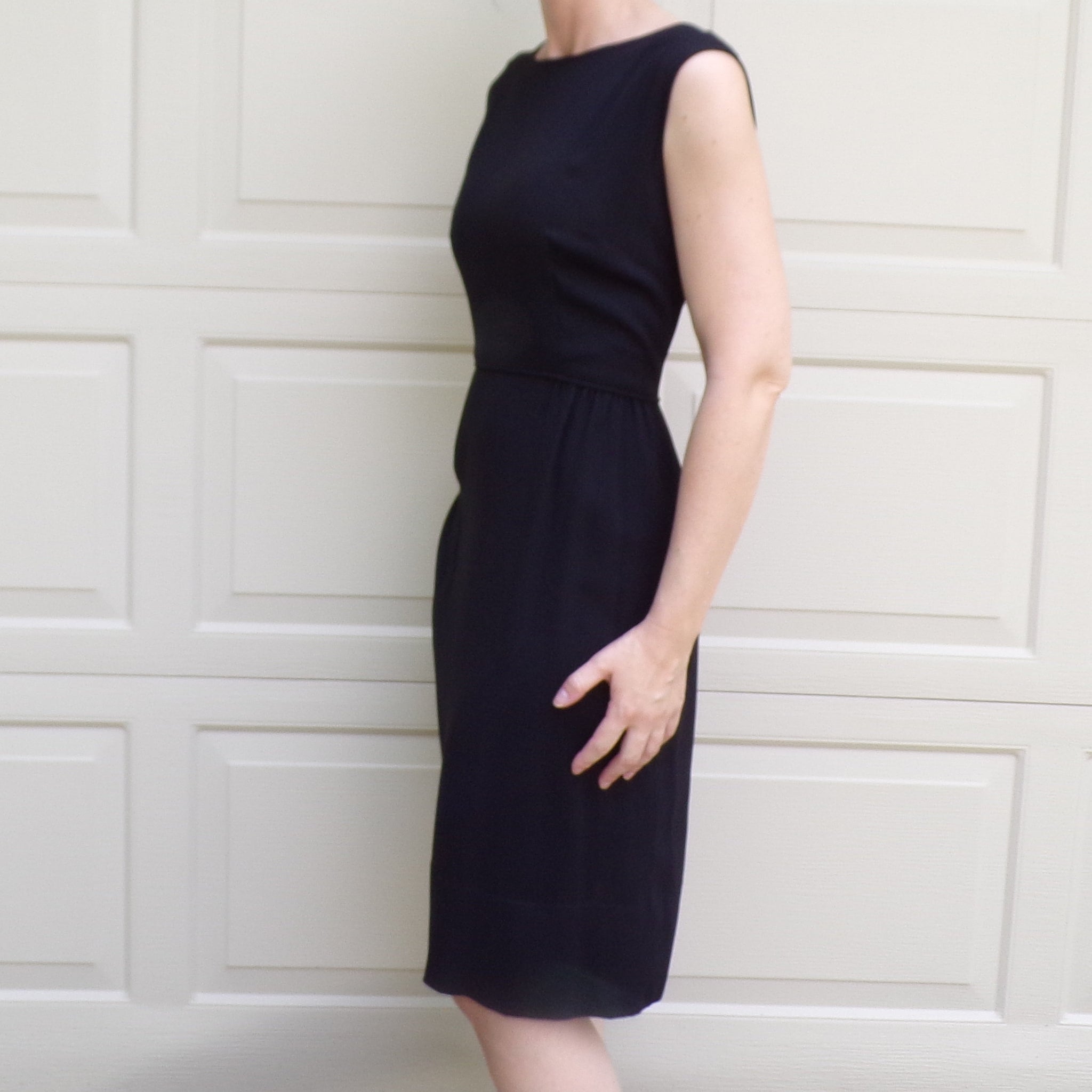 black sheath dress with jacket