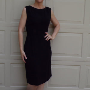 black sheath dress with jacket