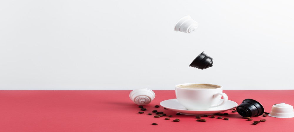 Coffee pods with cup