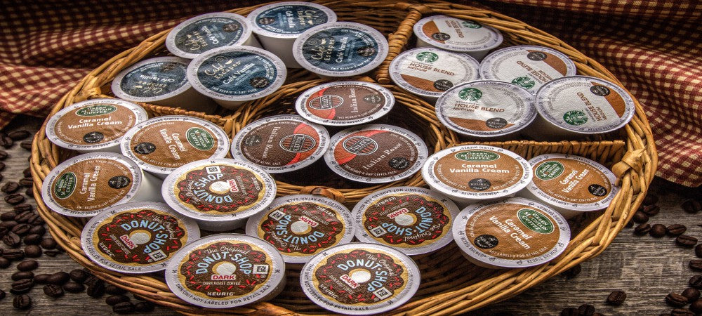 coffee pods in baskets