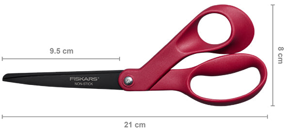 Ciseaux-couture-Fiskars-stick-rouge-cerise-taille