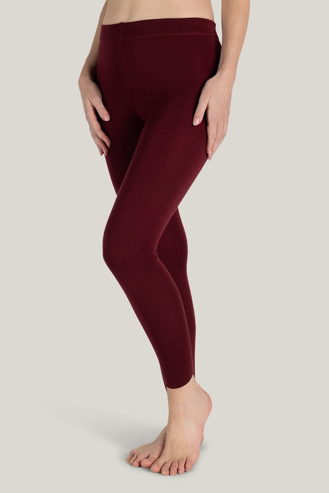 Tidls Freya Leggings Plain Maroon L 49