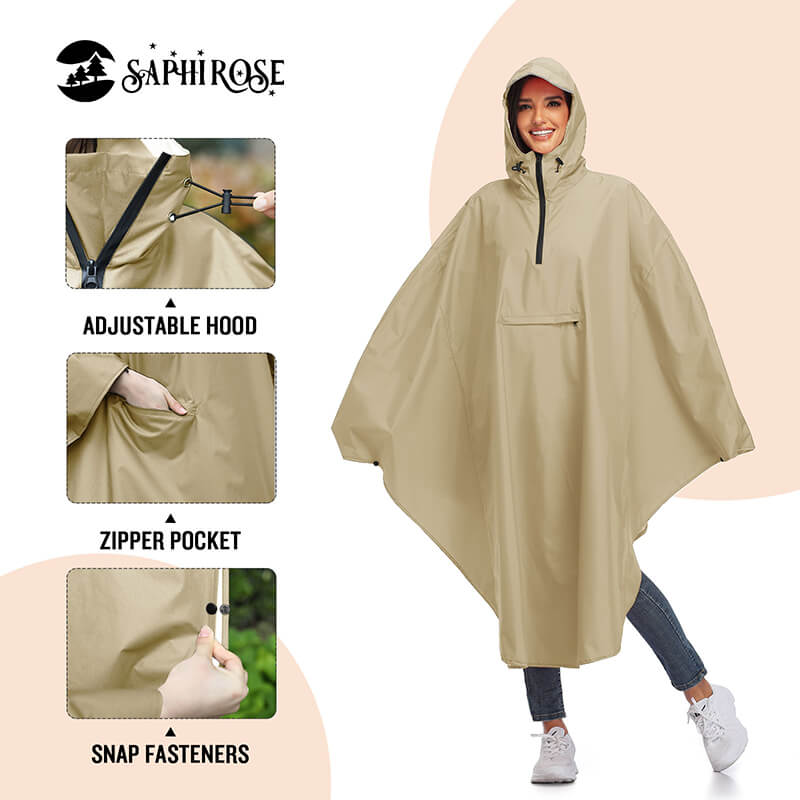 Hooded Cycling Rain Poncho Pocket Bicycle – SaphiRose