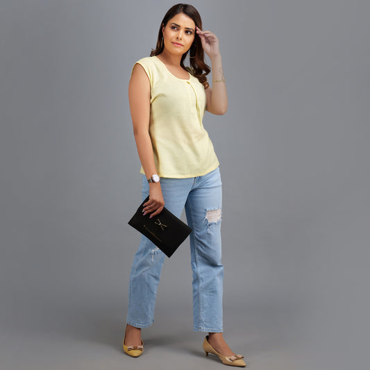 Buy Thread-Work Cotton Office Wear Tops for Women