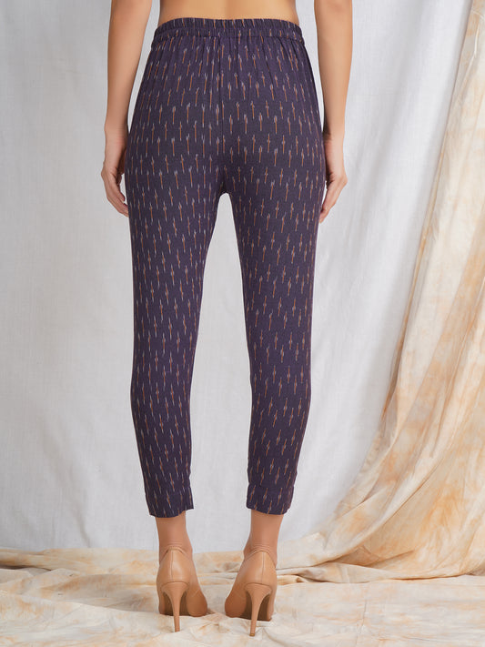 Buy Grey Ikat Cotton Pants for Women