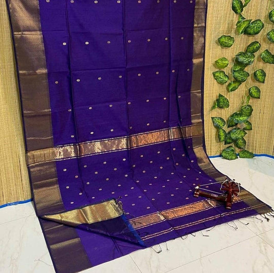 Deep Wine Checks Maheshwari Cotton Silk Handloom Saree I Chanchal