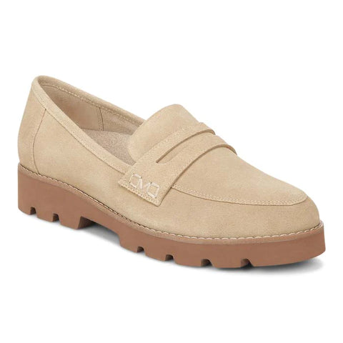 The Vionic Cheryl II in Sand from Lucky Shoes features stability, cushioning, and arch support, even though it is a trend-right loafer.