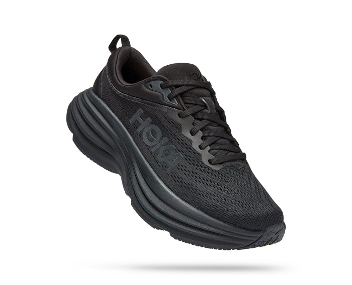 HOKA BONDI 8 WOMENS BLACK WHITE