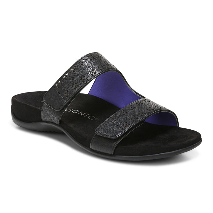 Vionic Randi Slide Sandal Black Lucky Shoes