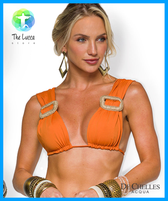 Elongated Removable Padded Bra and Jute Buckle