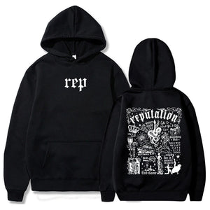 Reputation Taylor Hoodie Pop Music Hoodie Taylor Music Sweatshirt Music Lovers Gift Swift Pullover Tops Streetwear - Tilonyc