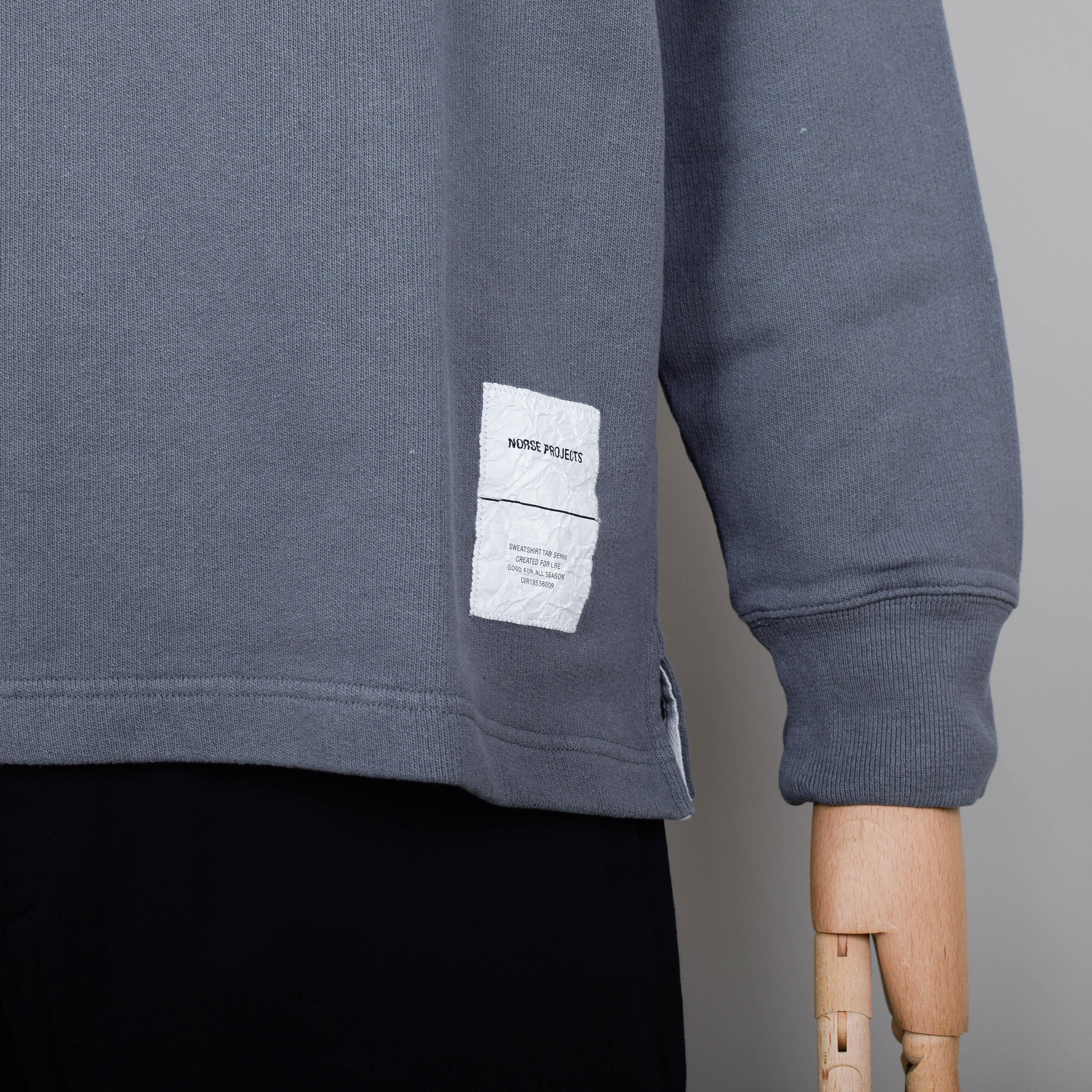 Norse Projects Fraser Tab Series Crew - Magnet Grey