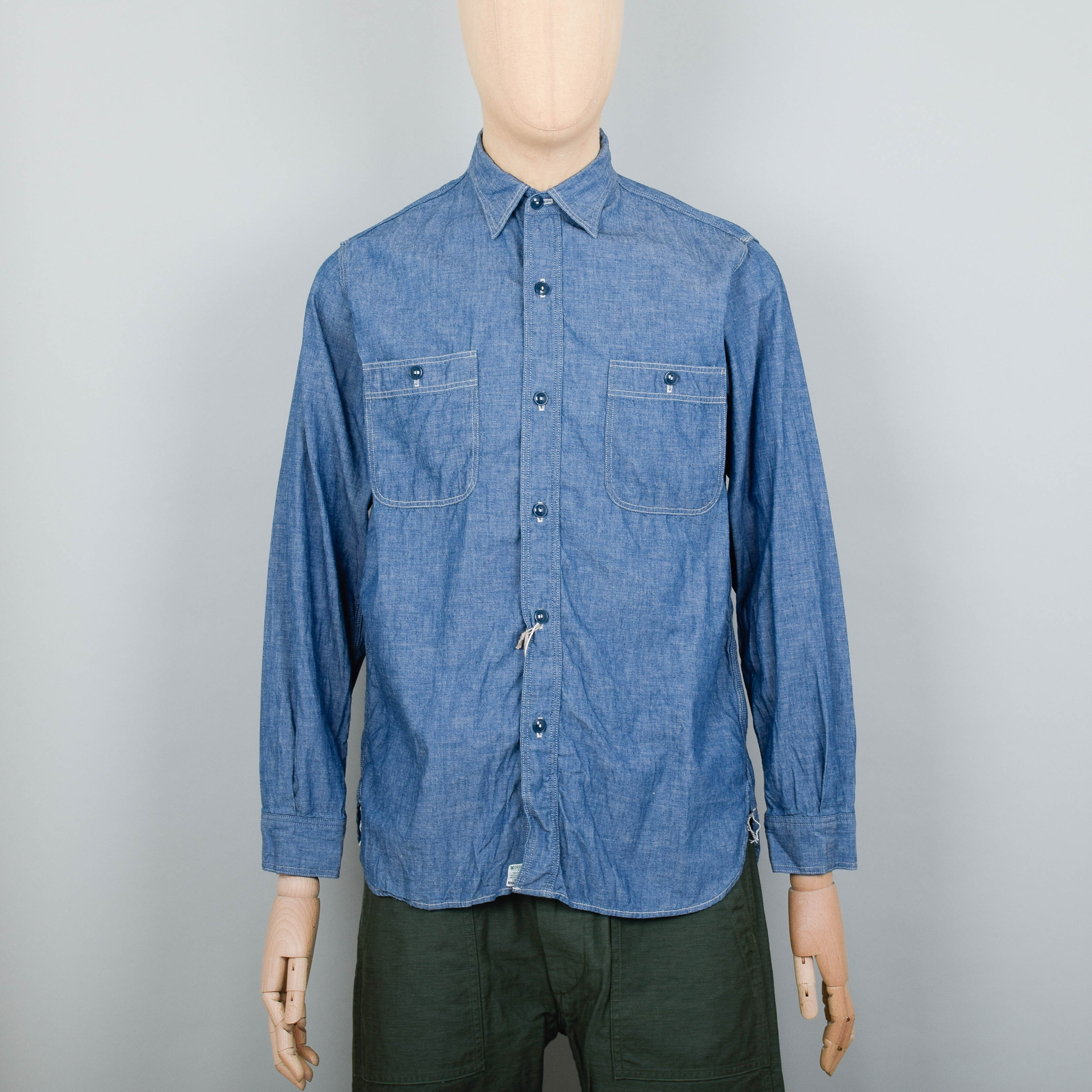 Orslow Chambray Work Shirt - Indigo