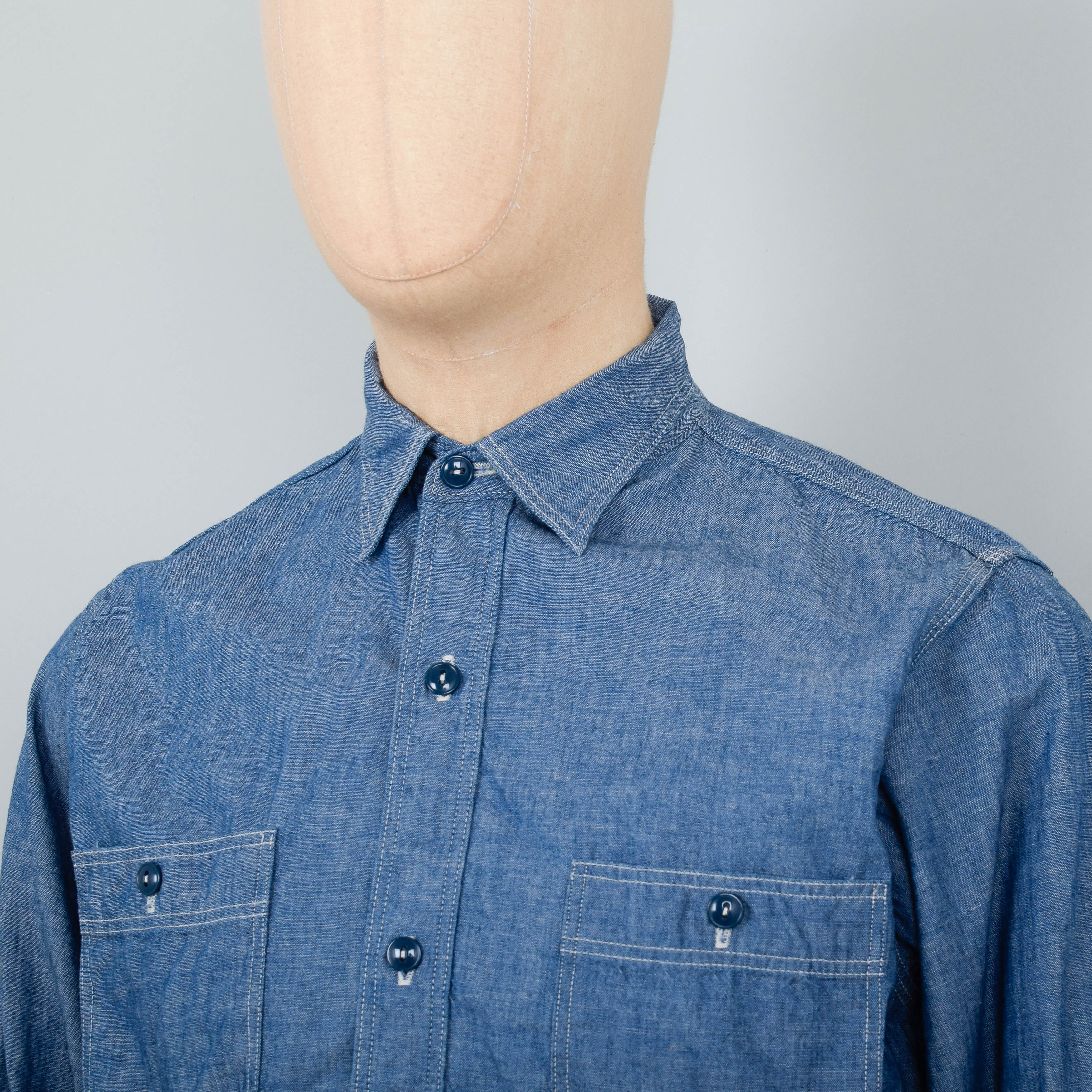 Orslow Chambray Work Shirt - Indigo