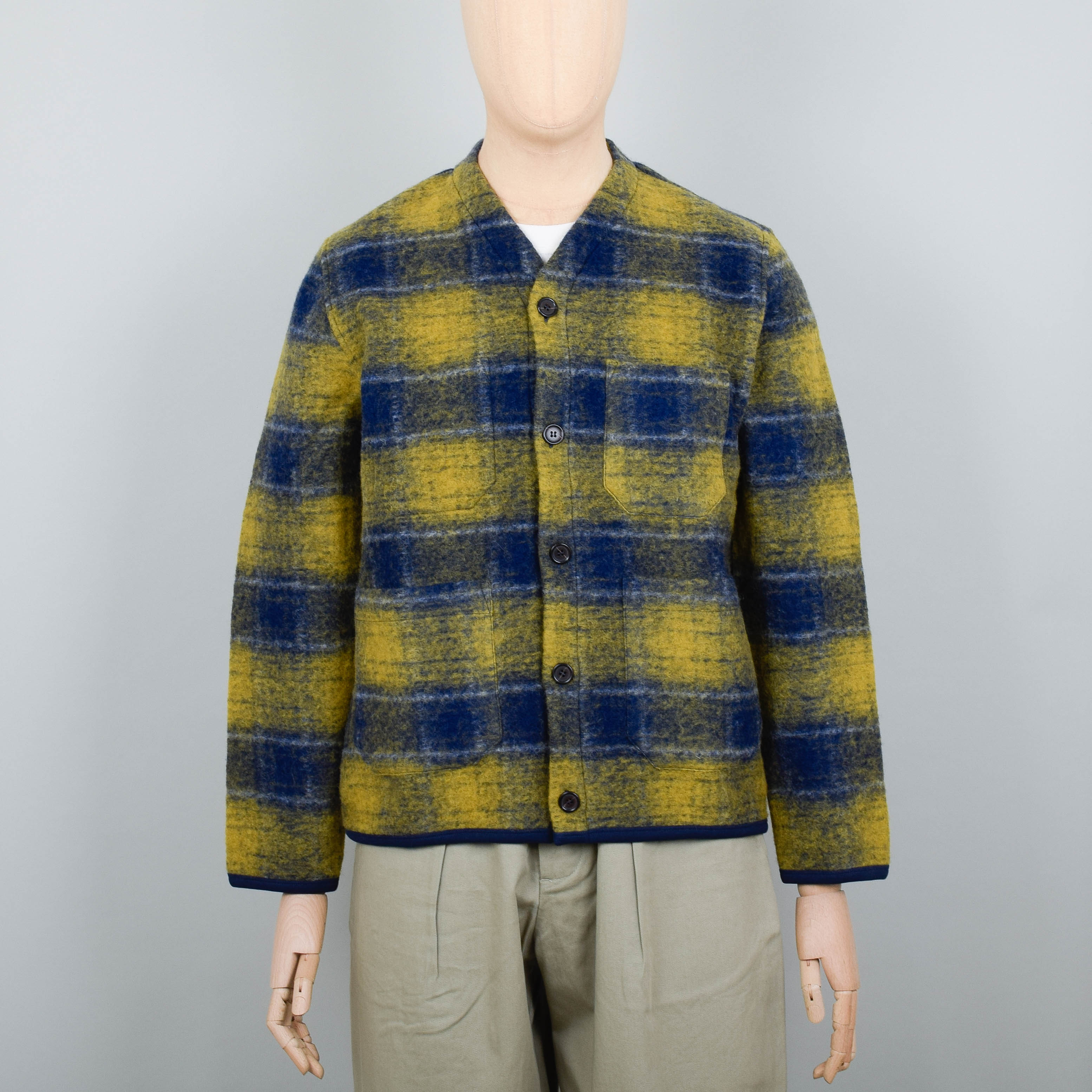 Universal Works Cardigan Austin Wool Fleece - Yellow