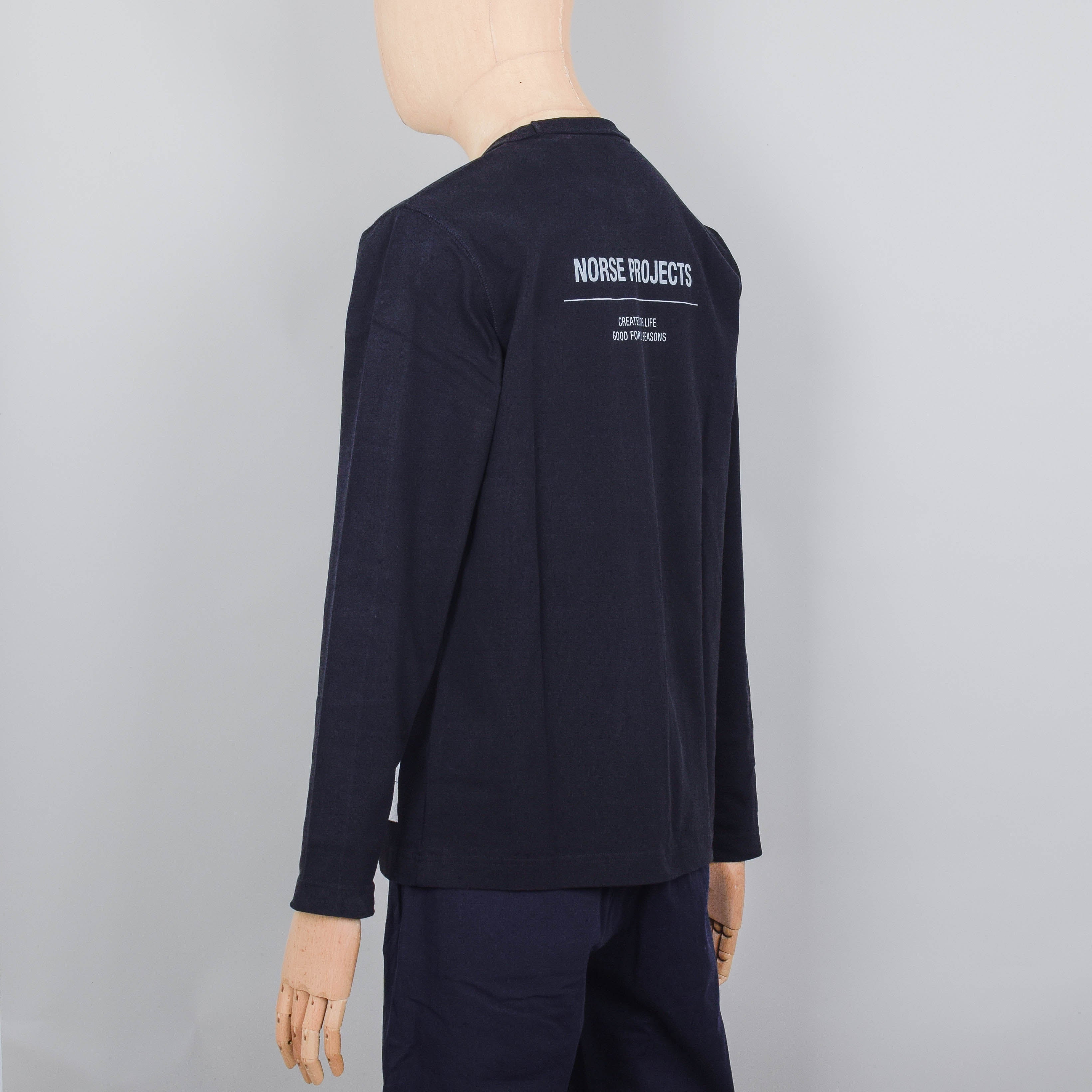 Norse Projects Holger Tab Series Logo LS T-Shirt - Black