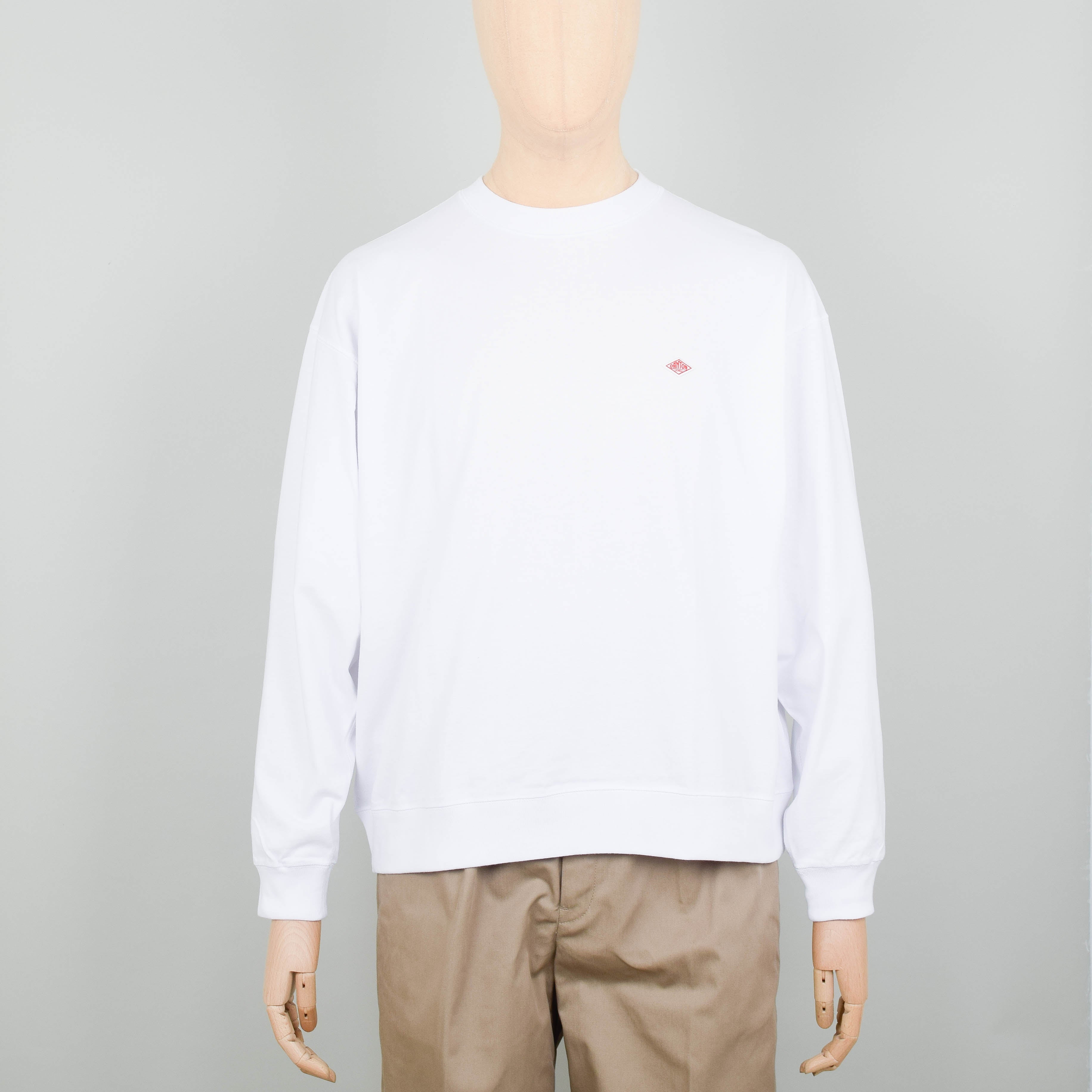 Danton Crew Neck P.O L/S Rib - White