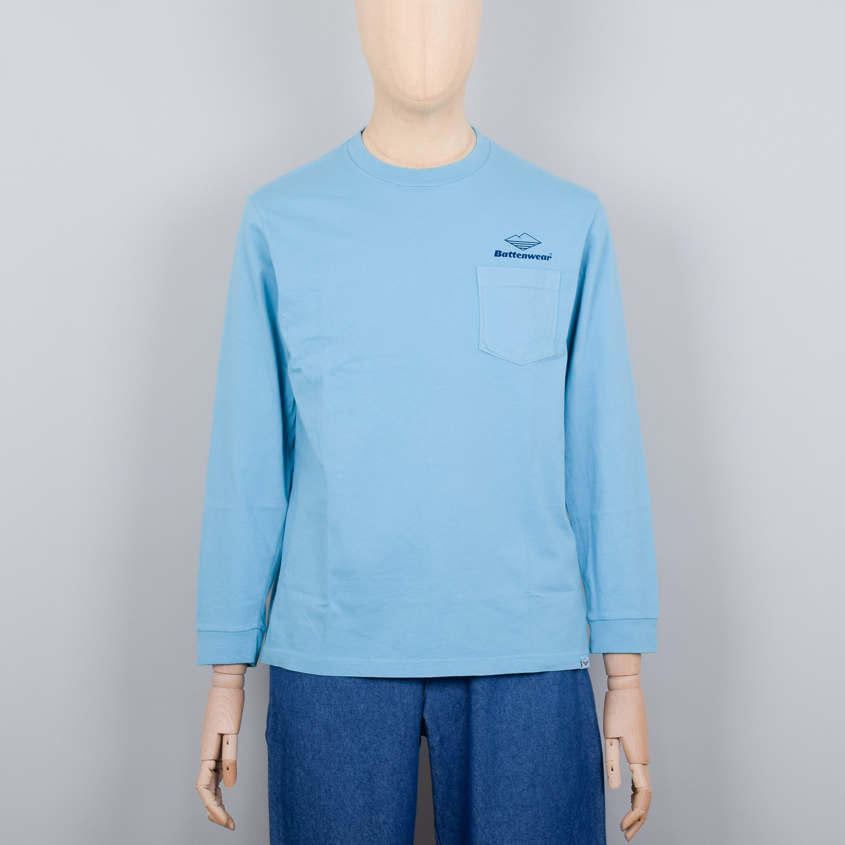 Battenwear Team L/S Pocket Tee - Aqua