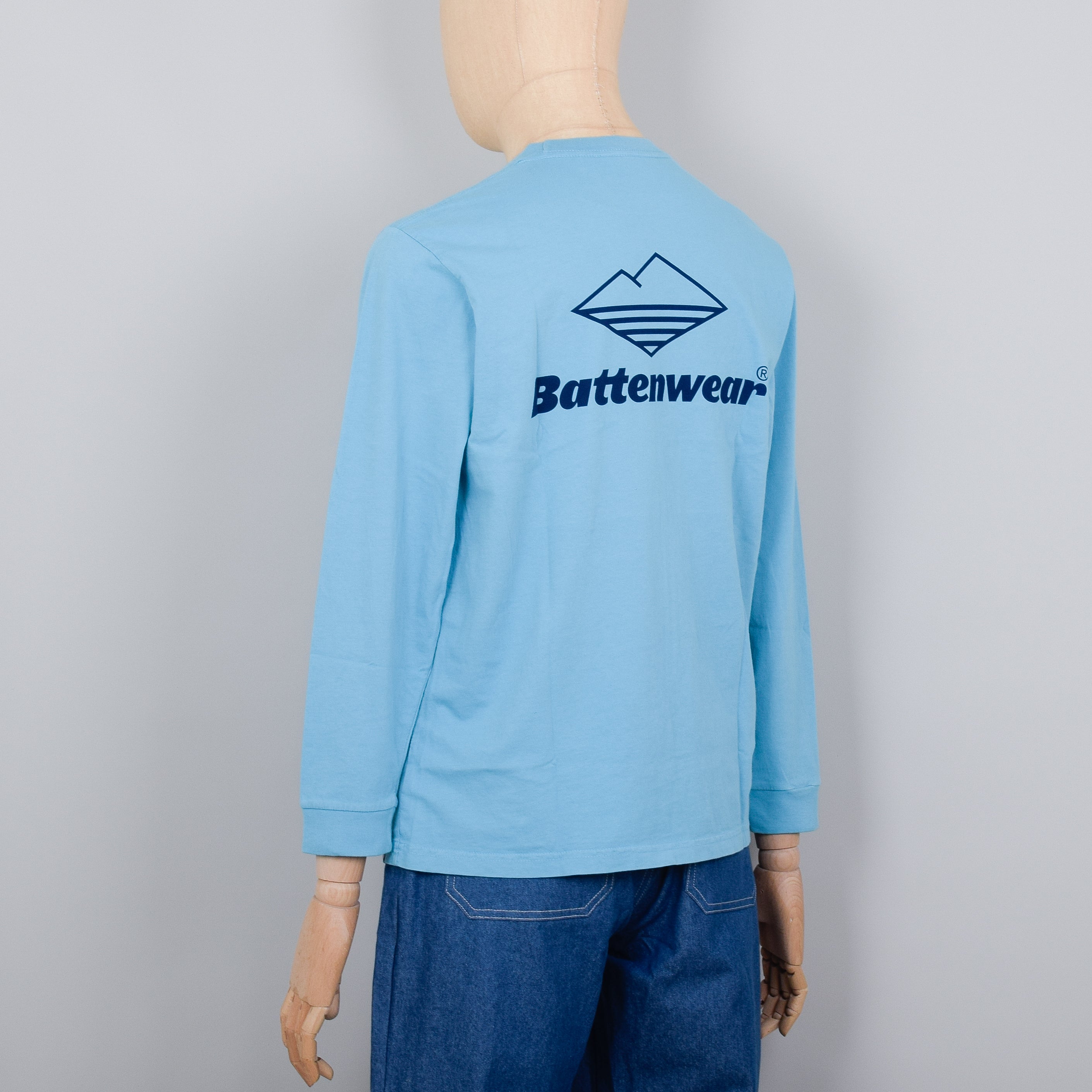 Battenwear Team L/S Pocket Tee - Aqua