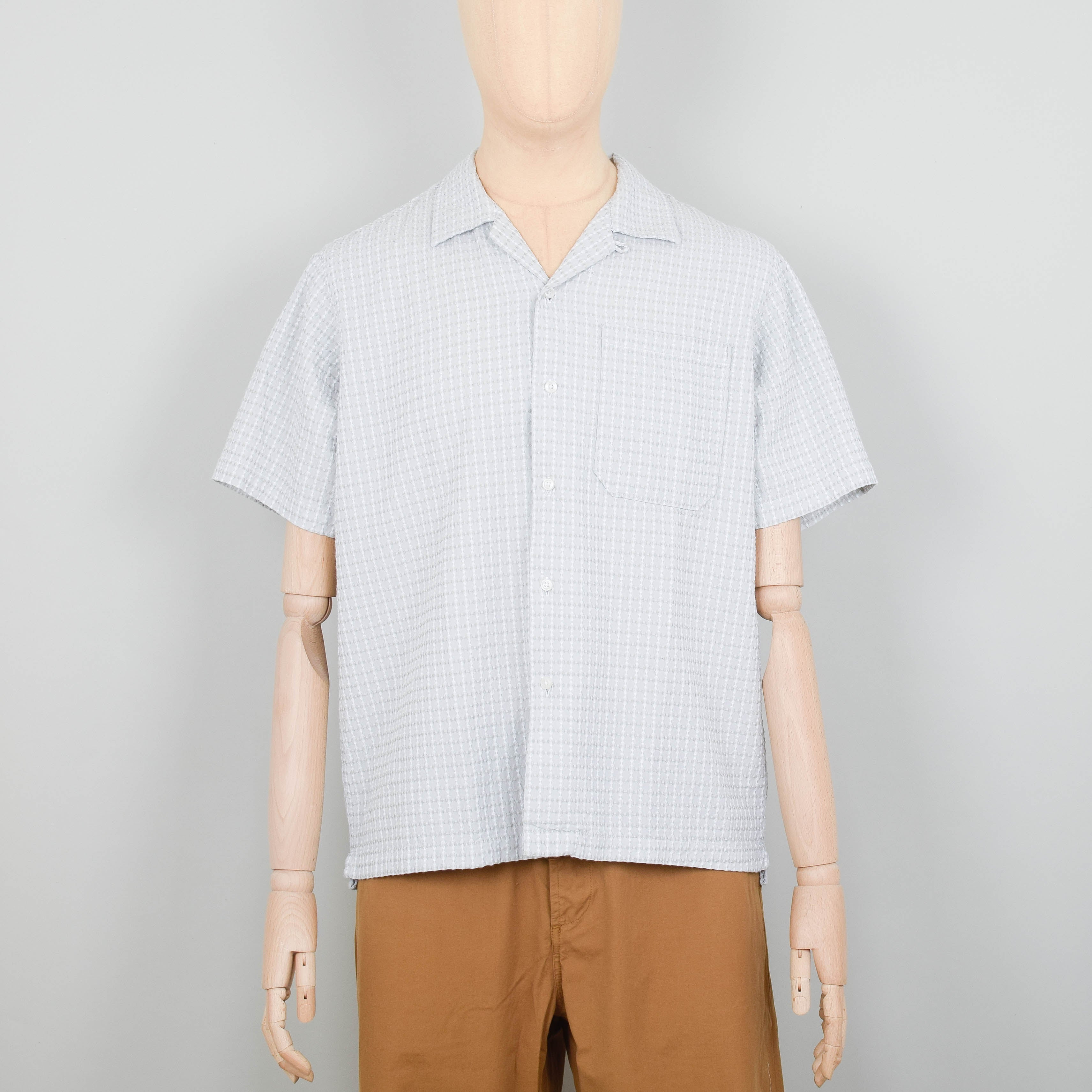 Universal Works Camp Shirt Delos Cotton - Light Olive