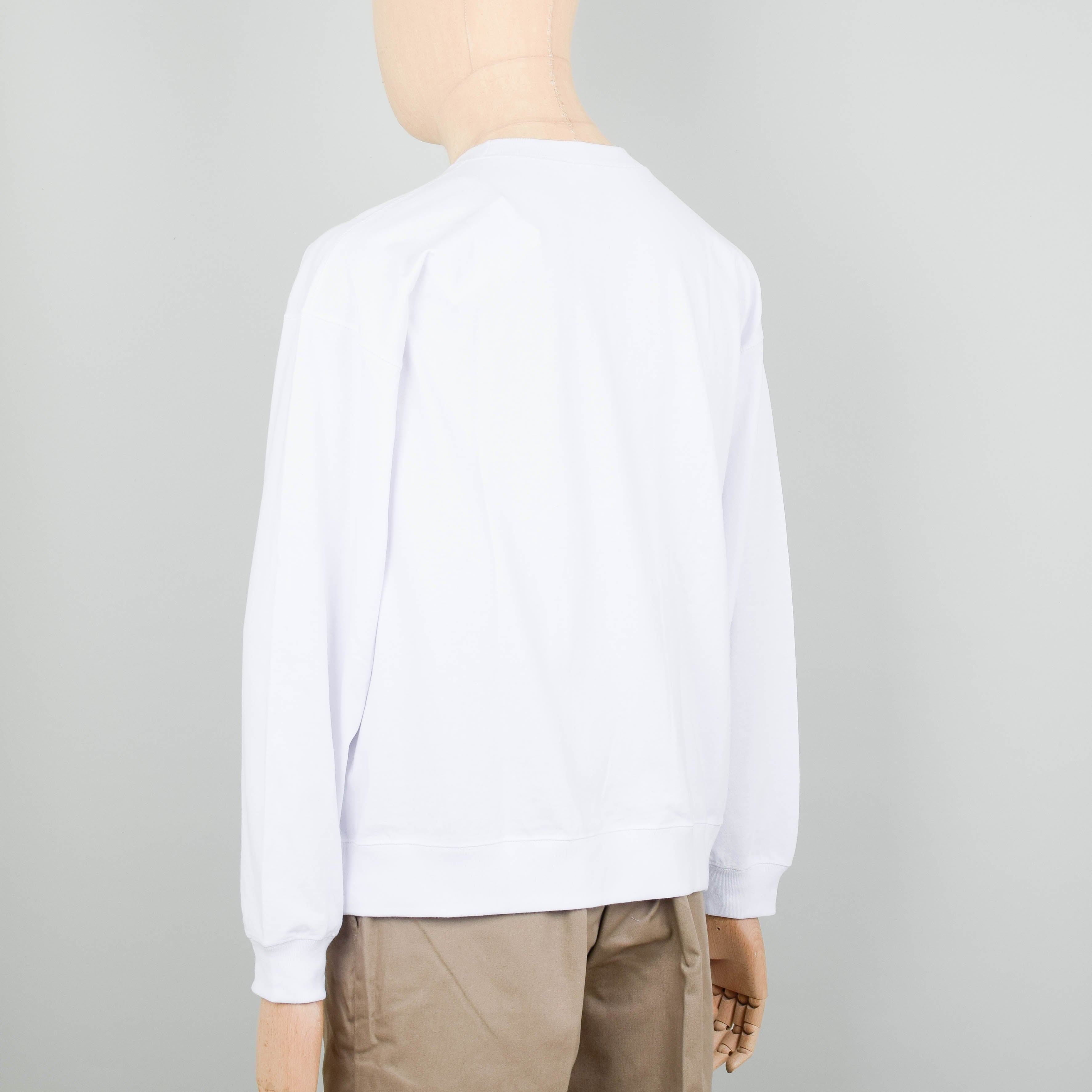 Danton Crew Neck P.O L/S Rib - White