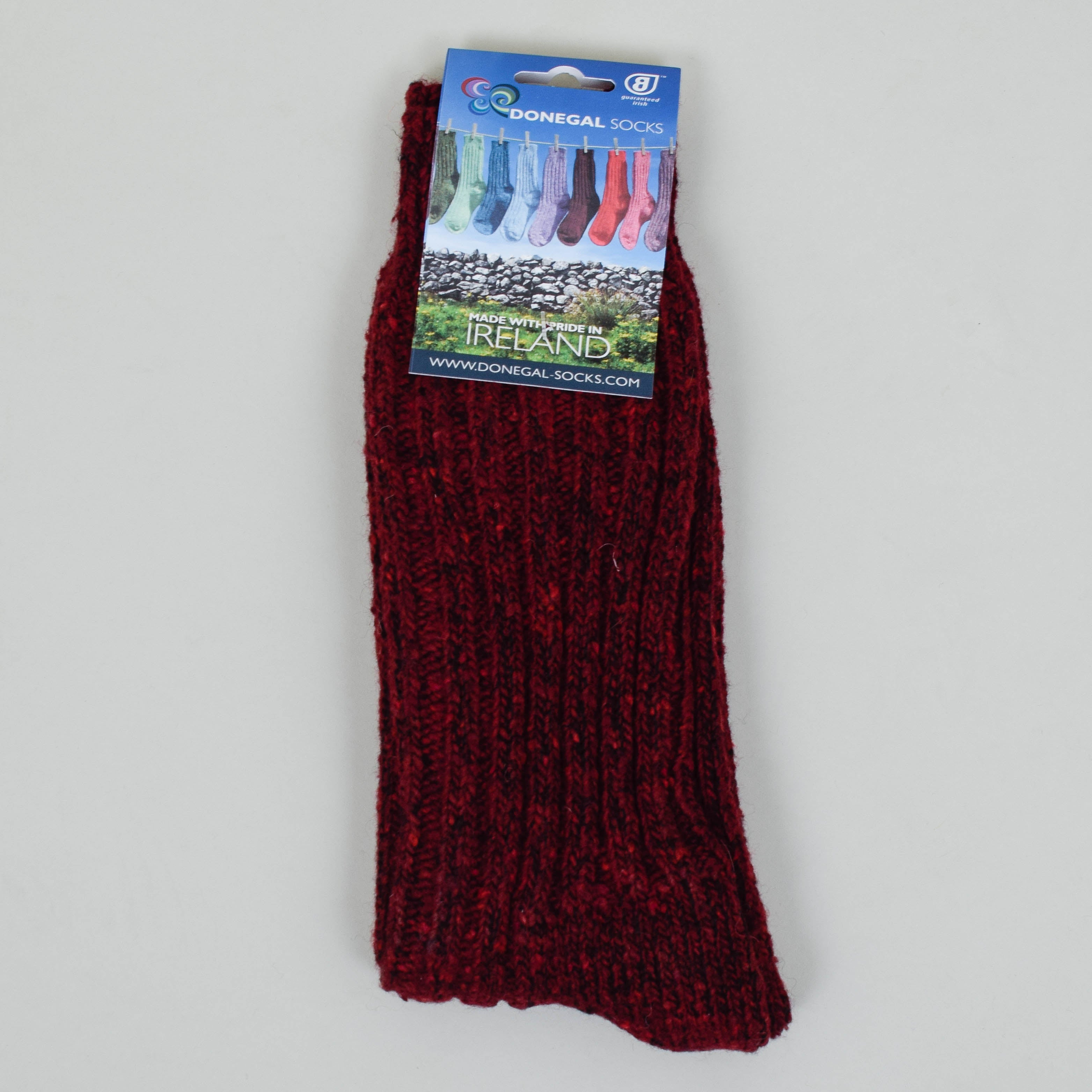 Donegal Wool Mix Sock - Burgundy