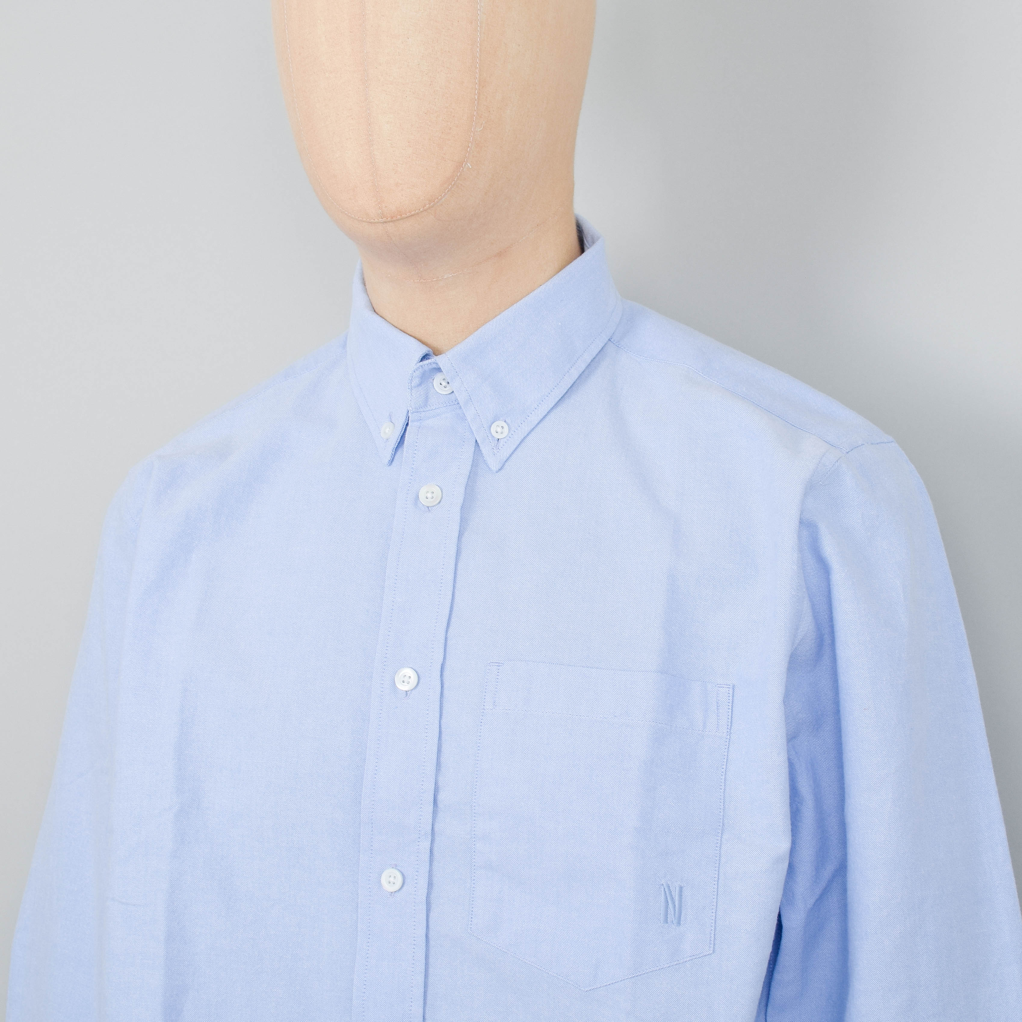 Norse Projects Algot Oxford Monogram - Pale Blue